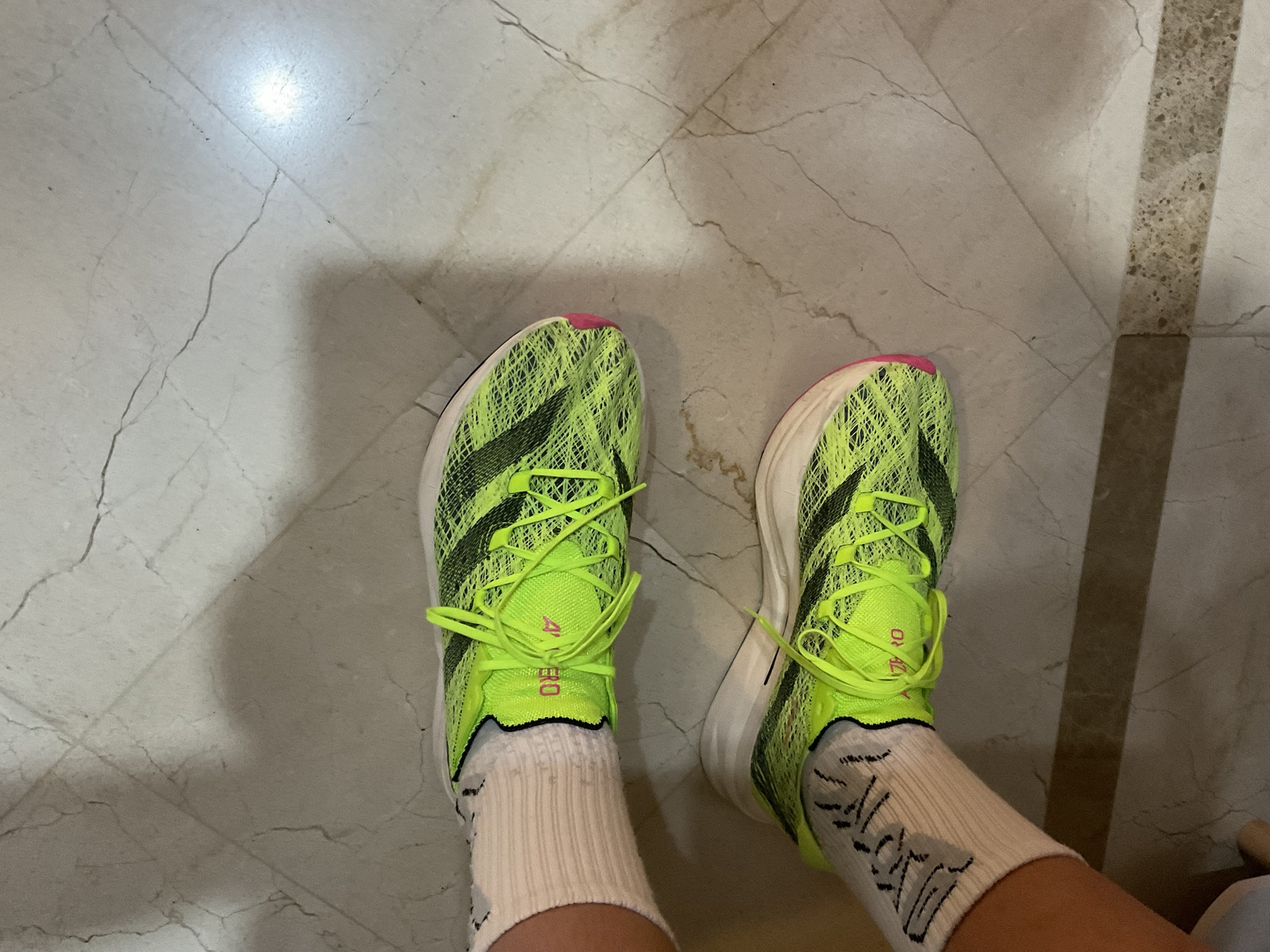 custom review-Adidas ADIZERO PRIME X 2 STRUNG Беговые кроссовки Низкий топ Белый Зеленый Унисекс