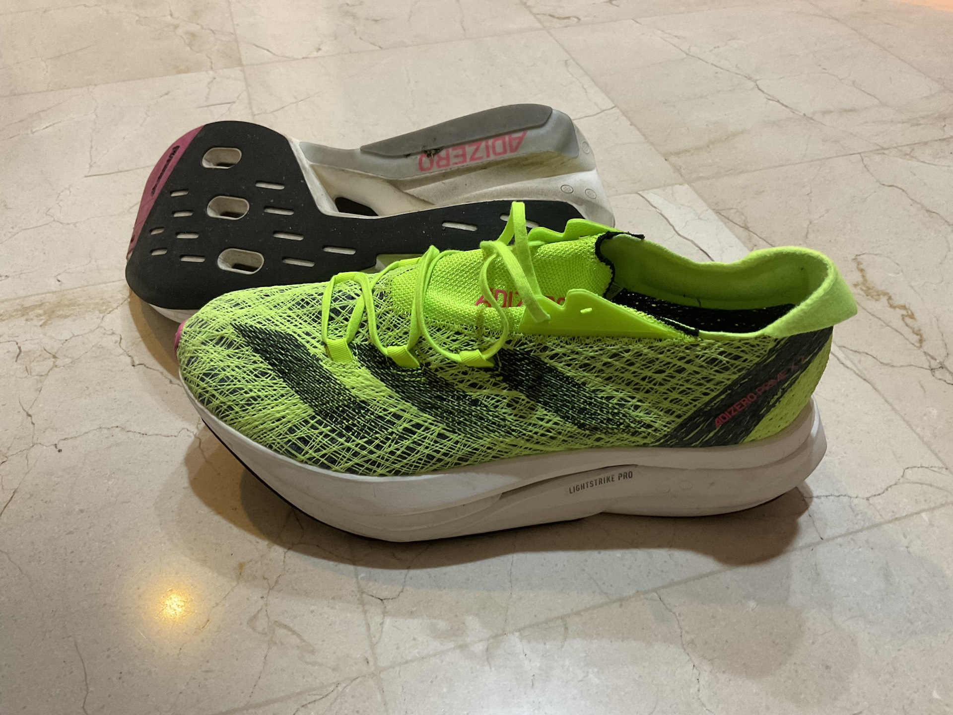 custom review-Adidas ADIZERO PRIME X 2 STRUNG Беговые кроссовки Низкий топ Белый Зеленый Унисекс