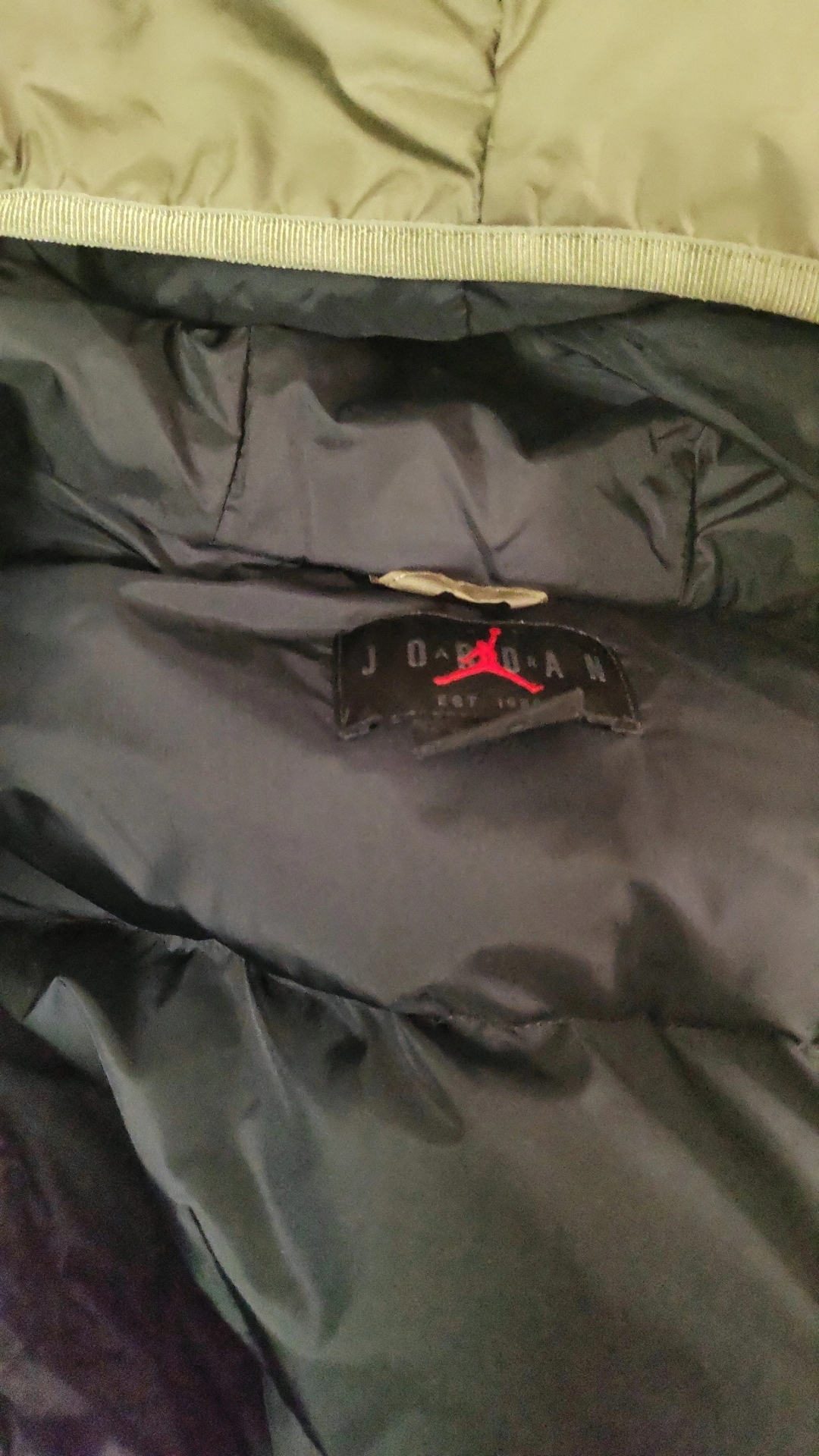 custom review-Джордан Brooklyn Пуховик Мужской Средний Оливковый Зеленый Черный