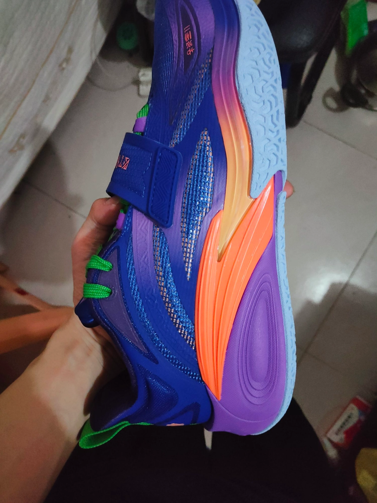 custom review-Anta KAI 1 Амортизация Износостойкие Низкие Баскетбольные Кроссовки Мужские Белые Синие и Оранжевые