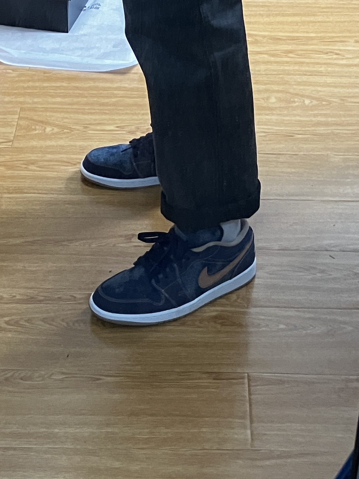 custom review-Jordan Air Jordan 1 Low SE 'Деним' Низкий Топ Винтажные Баскетбольные Кроссовки Мужские Джинсовый Синий