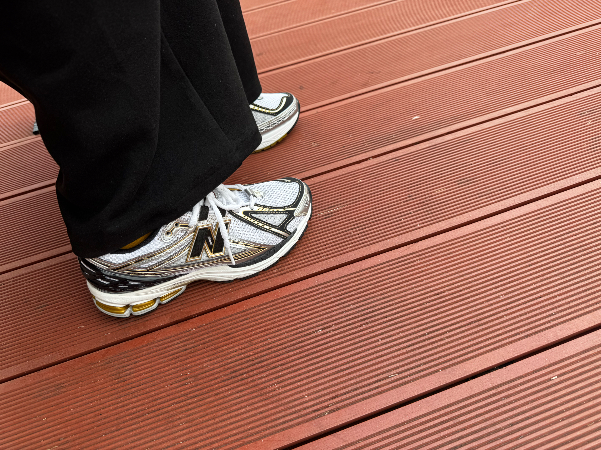 custom review-New Balance 1906R 'White/Gold' Sneakers