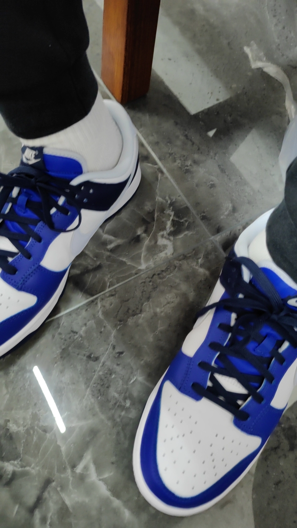 custom review-Nike Dunk Low Топ Скейтборд Кроссовки Мужские Белые Синие