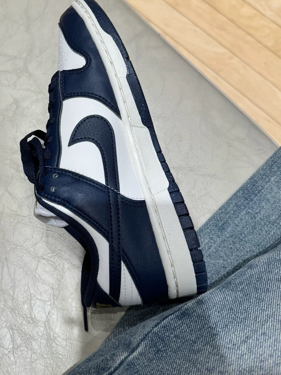 custom review-Nike Dunk Low Топ Скейтборд Кроссовки Женские Синие Белые