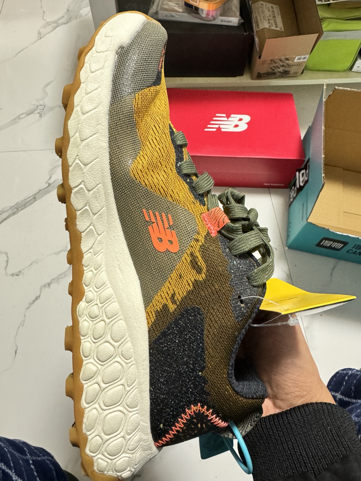 custom review-New Balance Hierro v7 Дышащие Низкие Кроссовки для Беговых Пути Мужские Коричнево-Желтые