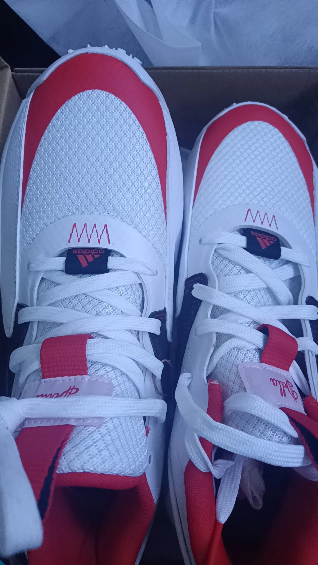 custom review-Adidas Dame Certified Амортизирующие низкие баскетбольные кроссовки устойчивые к истиранию мужские белые и красные