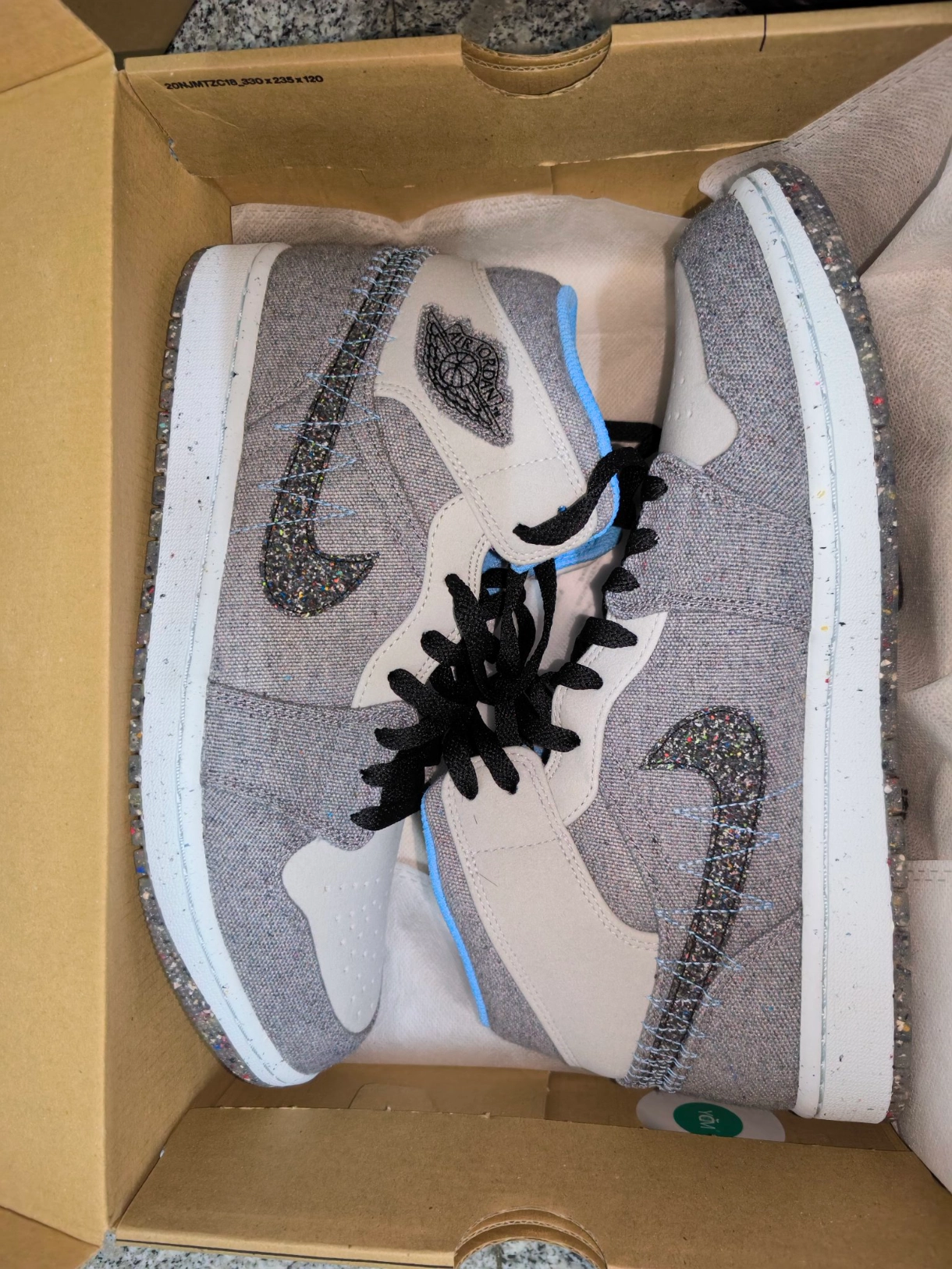 custom review-Jordan Air Jordan 1 MID SE 'Crater' MID Топ Винтажные баскетбольные кроссовки Мужской Серый черный синий