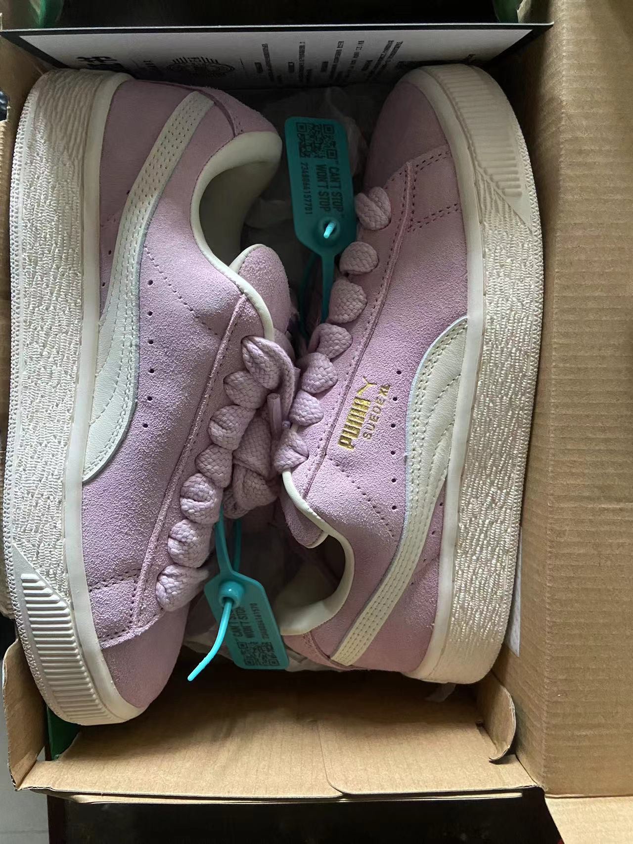 custom review-PUMA Suede XL Low Топ Скейтборд Кроссовки Унисекс Розовый Бежевый