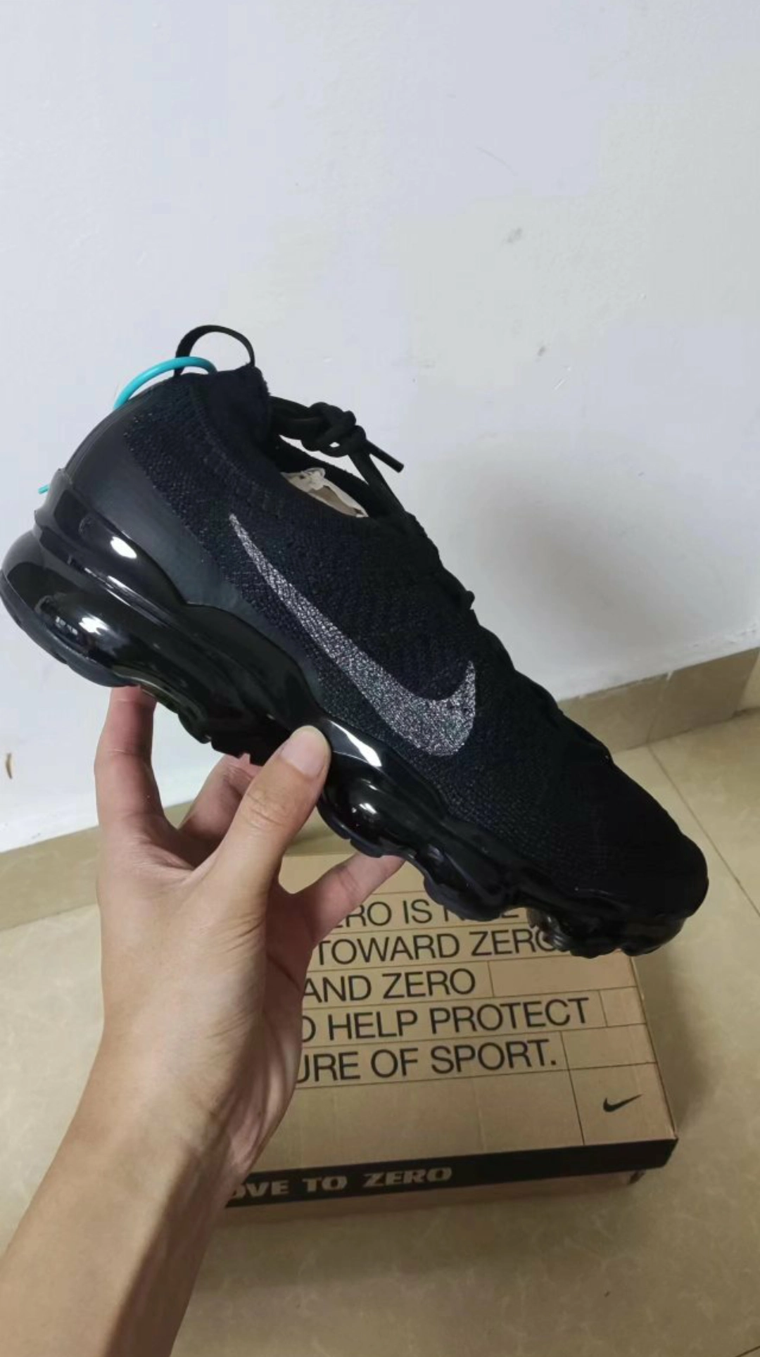 custom review-Nike VaporMax 2023 Дышащий Теплоизоляционный Низкий Топ Повседневный Городской Коммутирование Беговые кроссовки Мужской Черный