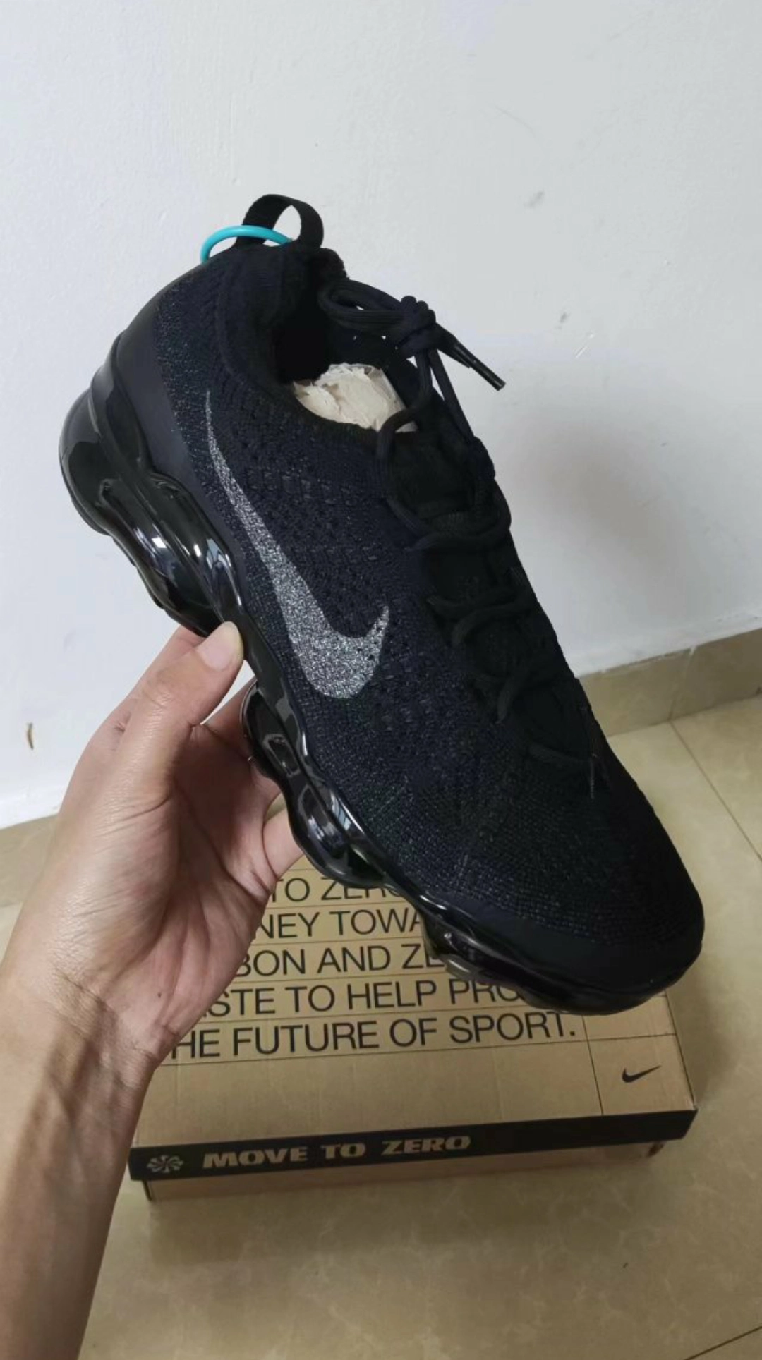 custom review-Nike VaporMax 2023 Дышащий Теплоизоляционный Низкий Топ Повседневный Городской Коммутирование Беговые кроссовки Мужской Черный