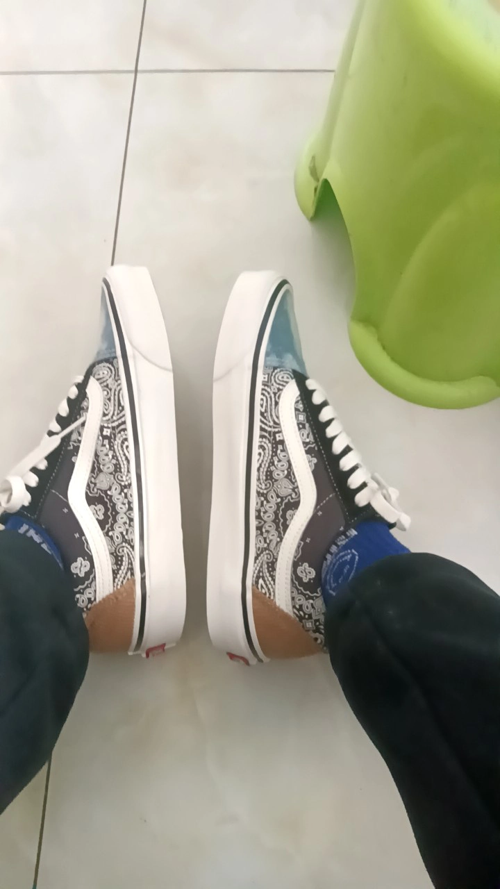 custom review-VANS Old Skool 36 Grunge Old Skool DX Легкий Низкий Топ Скейтборд Кроссовки Унисекс Черный Синий