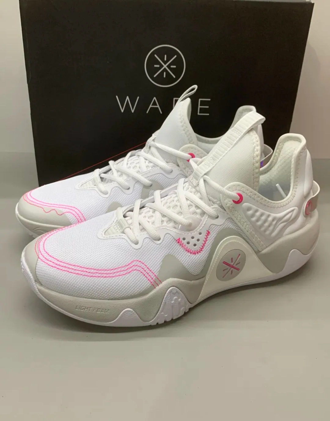 custom review-LiNing Coldblood Shock Absorbers Slip-Resistant Breathable Low-Top Баскетбольные Кроссовки Мужские Белый Розовый