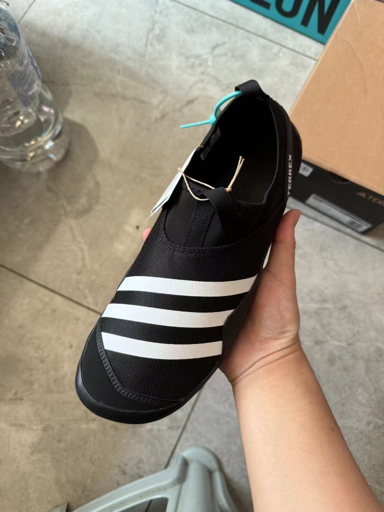 custom review-Adidas Terre Дышащий TRACTION Низкий Топ Походная обувь Унисекс Черный Белый