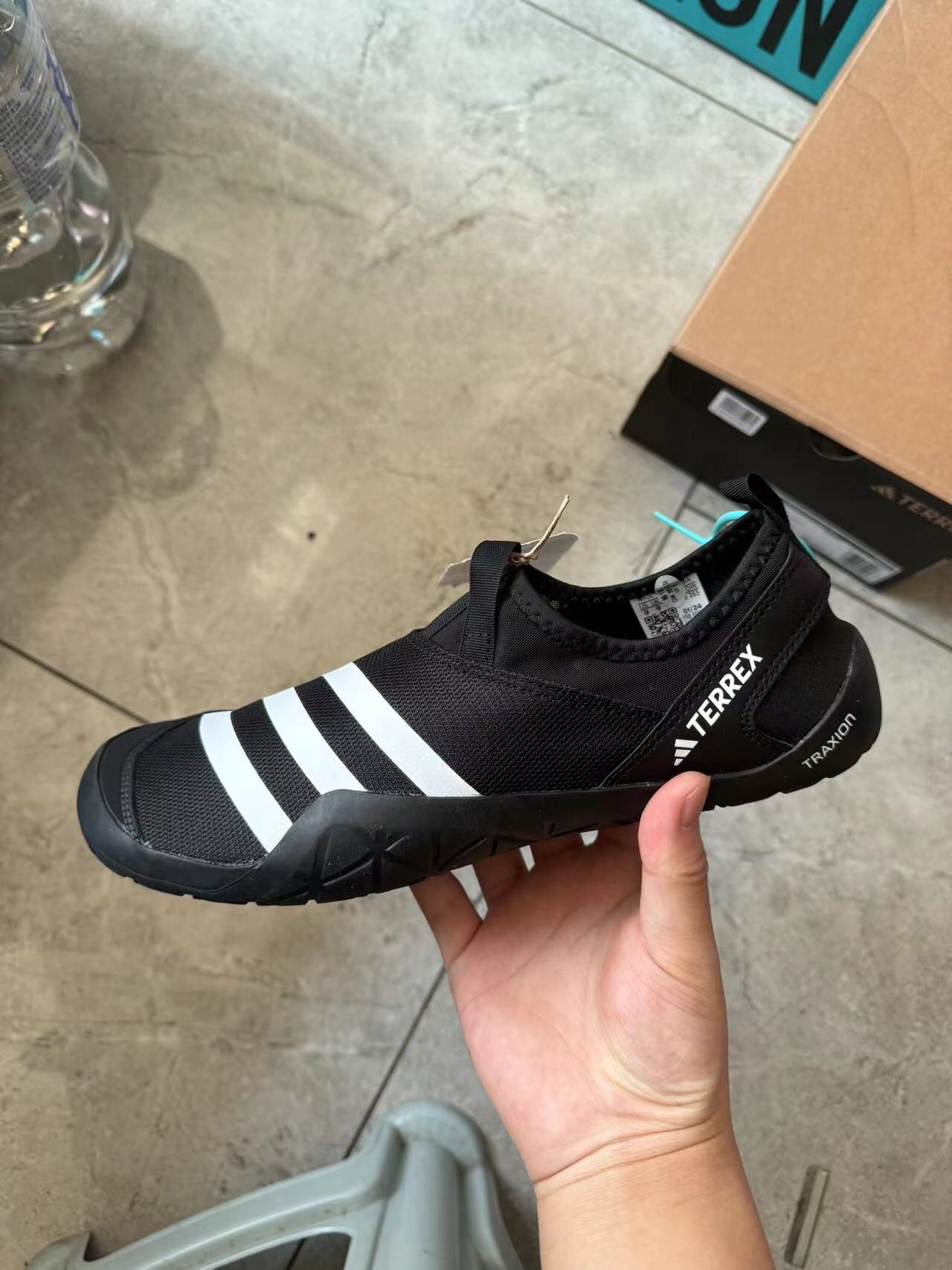 custom review-Adidas Terre Дышащий TRACTION Низкий Топ Походная обувь Унисекс Черный Белый