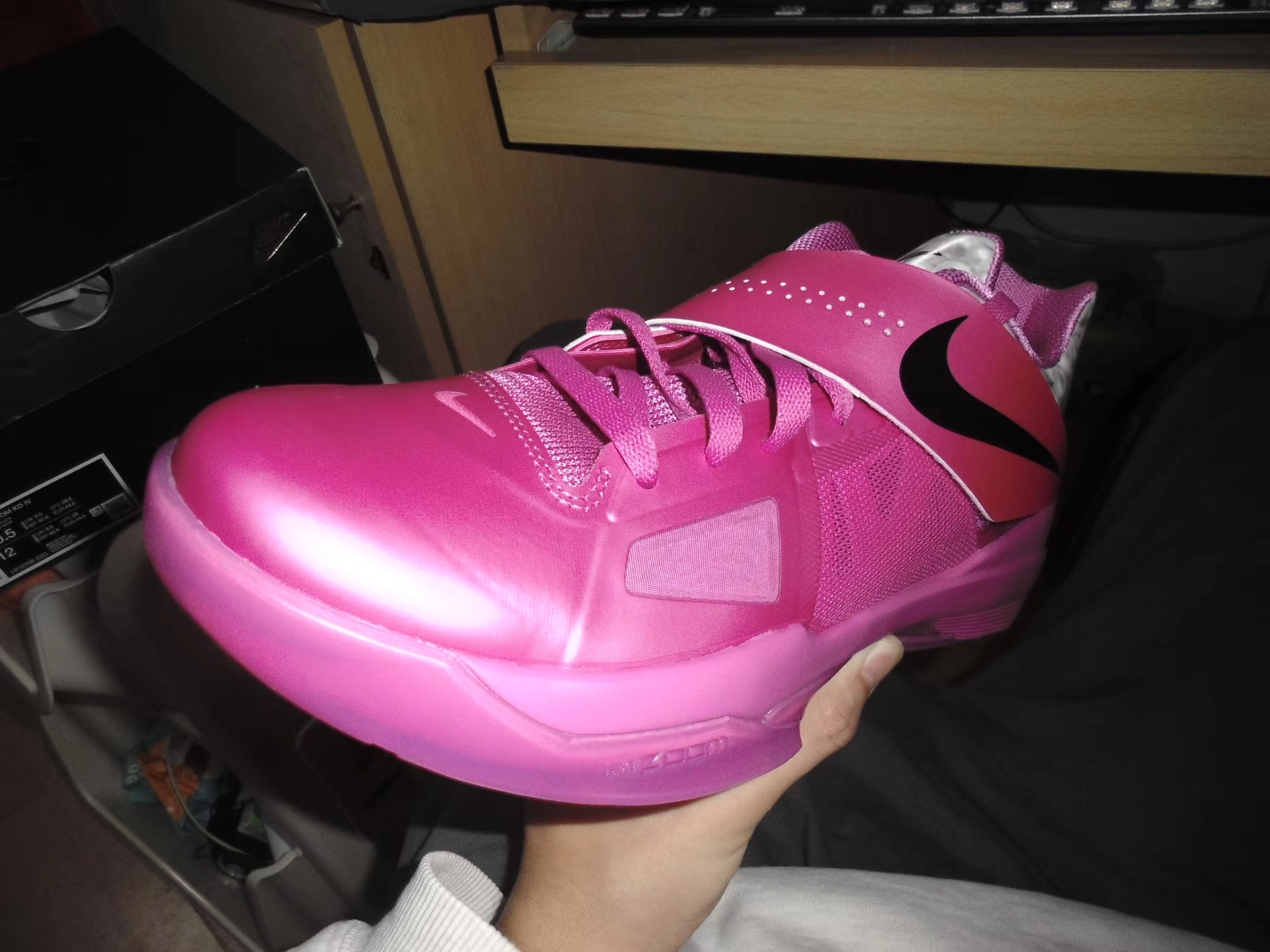 custom review-Nike KD 4 Low Топ Винтажные Баскетбольные Кроссовки Унисекс Розовый