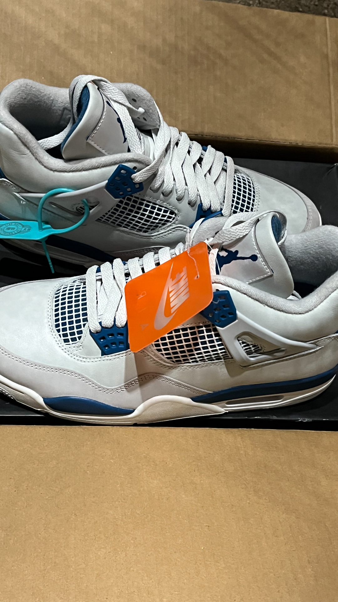 custom review-Jordan Air Jordan 4 'Military Style Blue' Mid Топ Винтажные Баскетбольные Кроссовки Унисекс Белый Синий Выпуск 2024