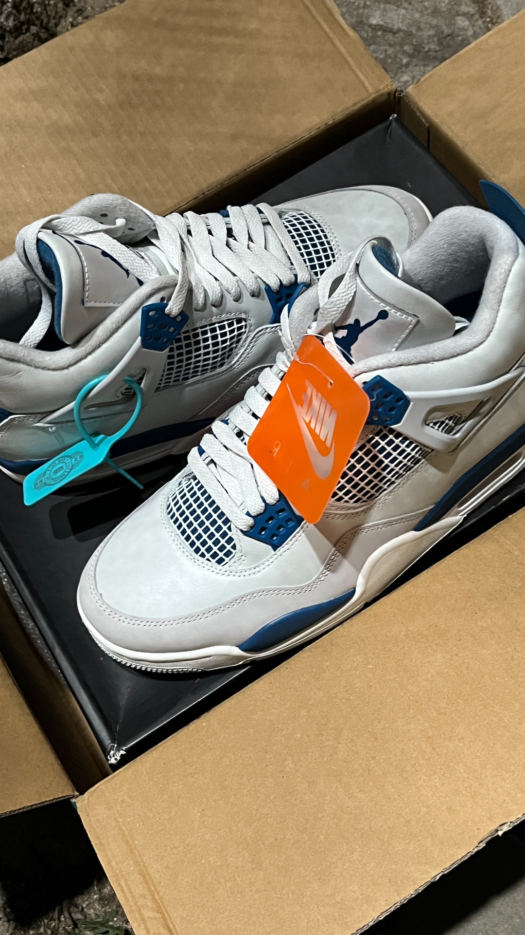 custom review-Jordan Air Jordan 4 'Military Style Blue' Mid Топ Винтажные Баскетбольные Кроссовки Унисекс Белый Синий Выпуск 2024