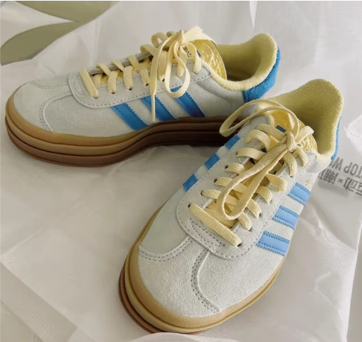 custom review-Adidas Originals GAZELLE BOLD Амортизация Износостойкие Низкие Кроссовки для Скейтбординга Женские Синий Желтый