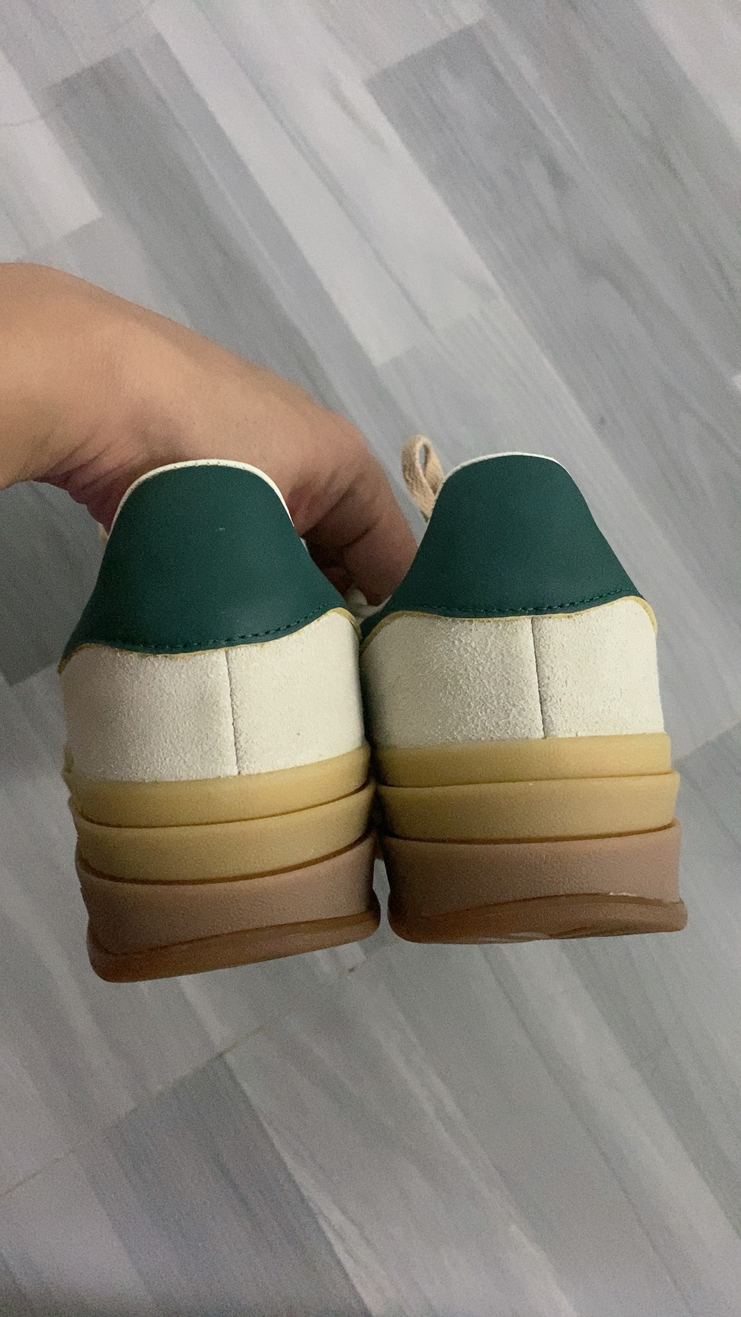 custom review-Adidas Gazelle Bold Magic Beige Collegiate Green Women's