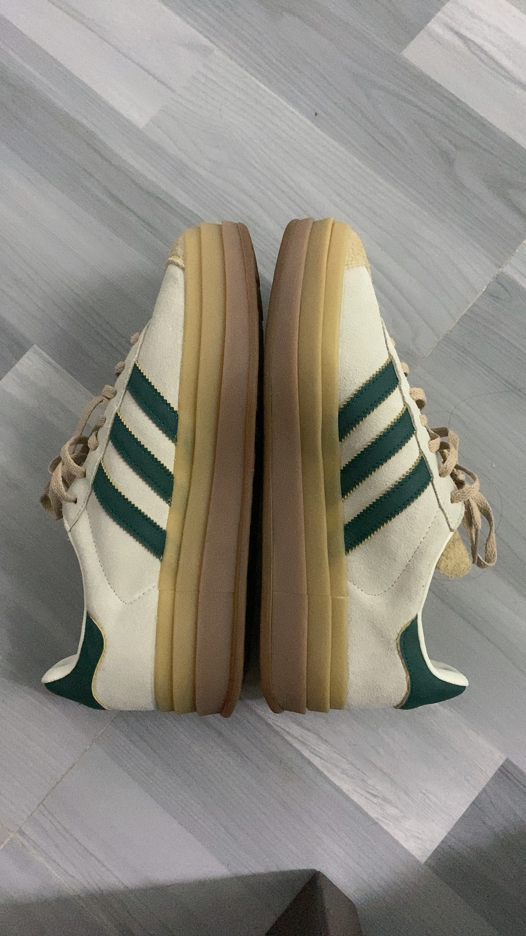 custom review-Adidas Gazelle Bold Magic Beige Collegiate Green Women's