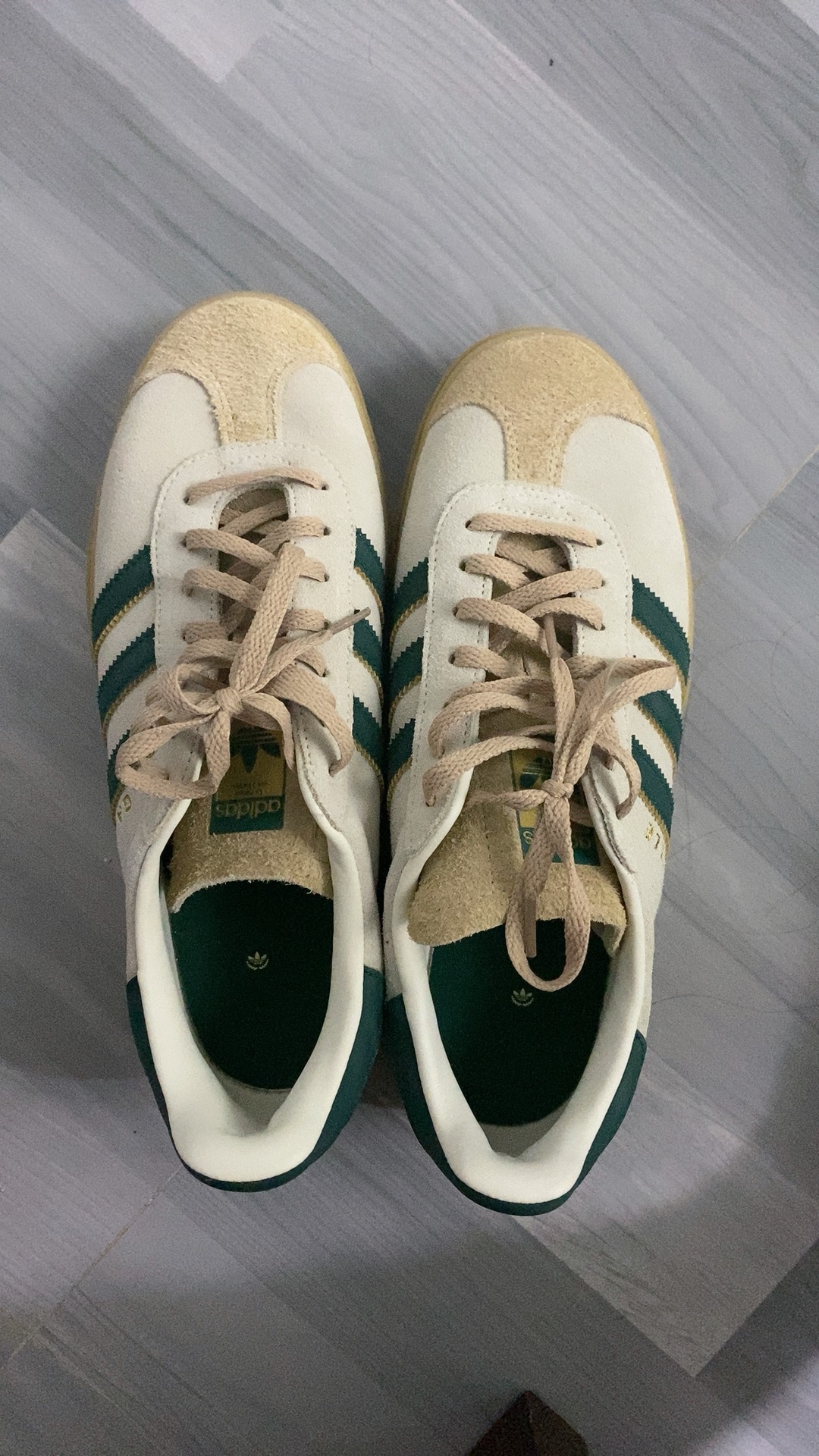 custom review-Adidas Gazelle Bold Magic Beige Collegiate Green Women's
