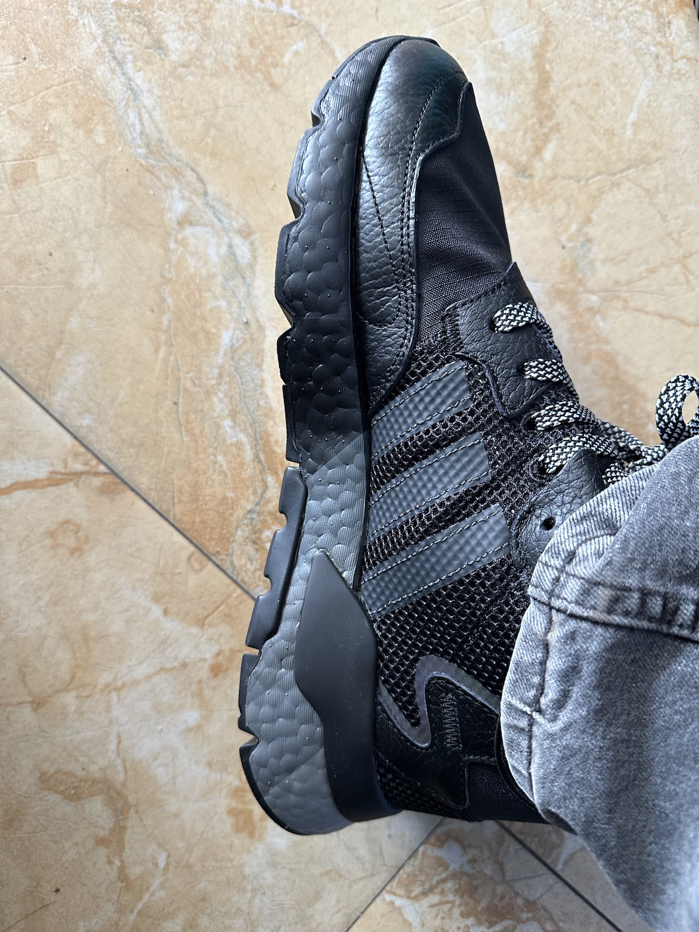 custom review-Adidas Originals Nite Jogger Устойчивый к истиранию Дышащий Низкий Топ Повседневная Обувь Унисекс Черный Серый Фиолетовый