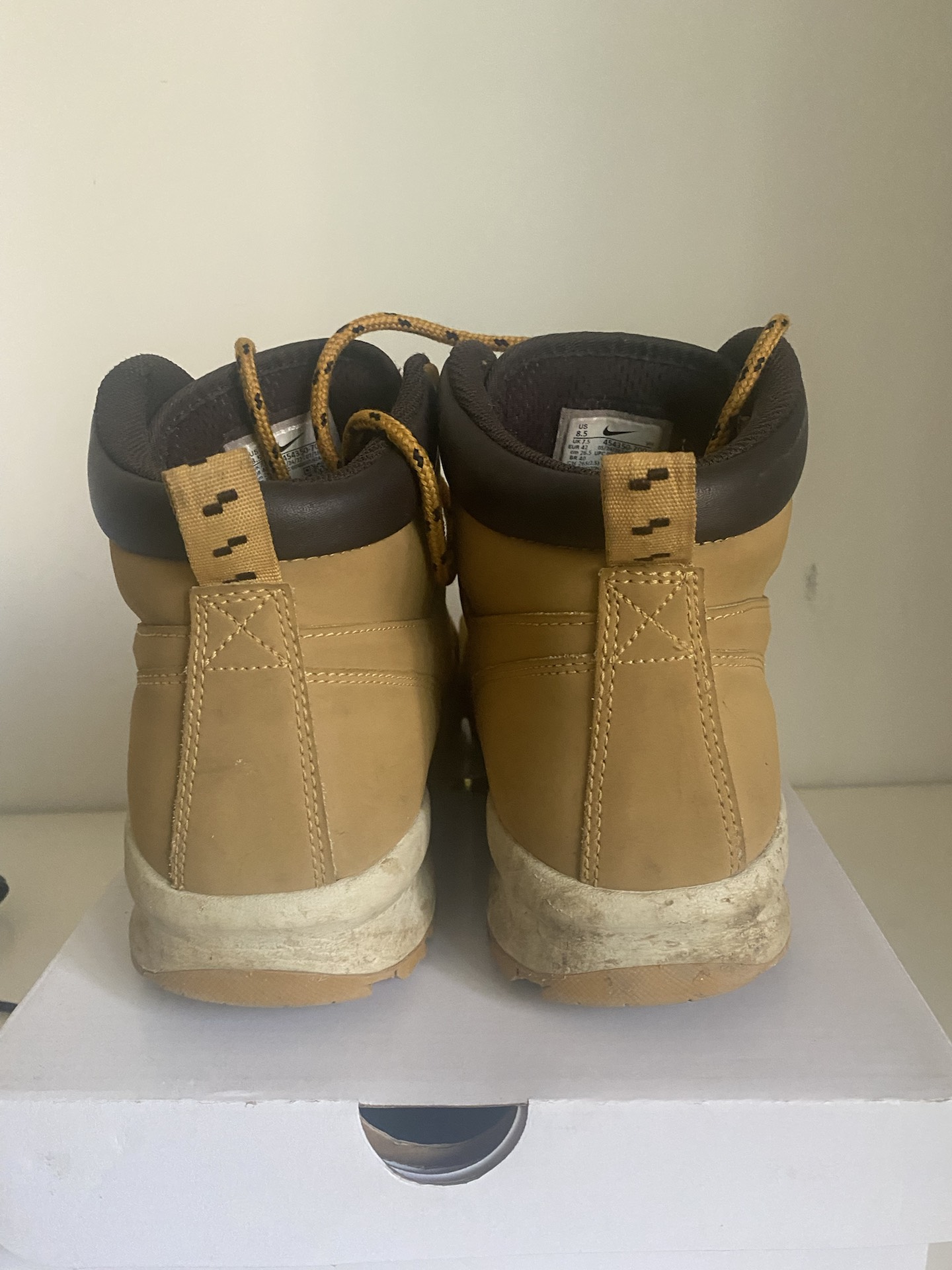 custom review-Nike Manoa Leather High Топ Повседневная обувь Мужская Коричневая