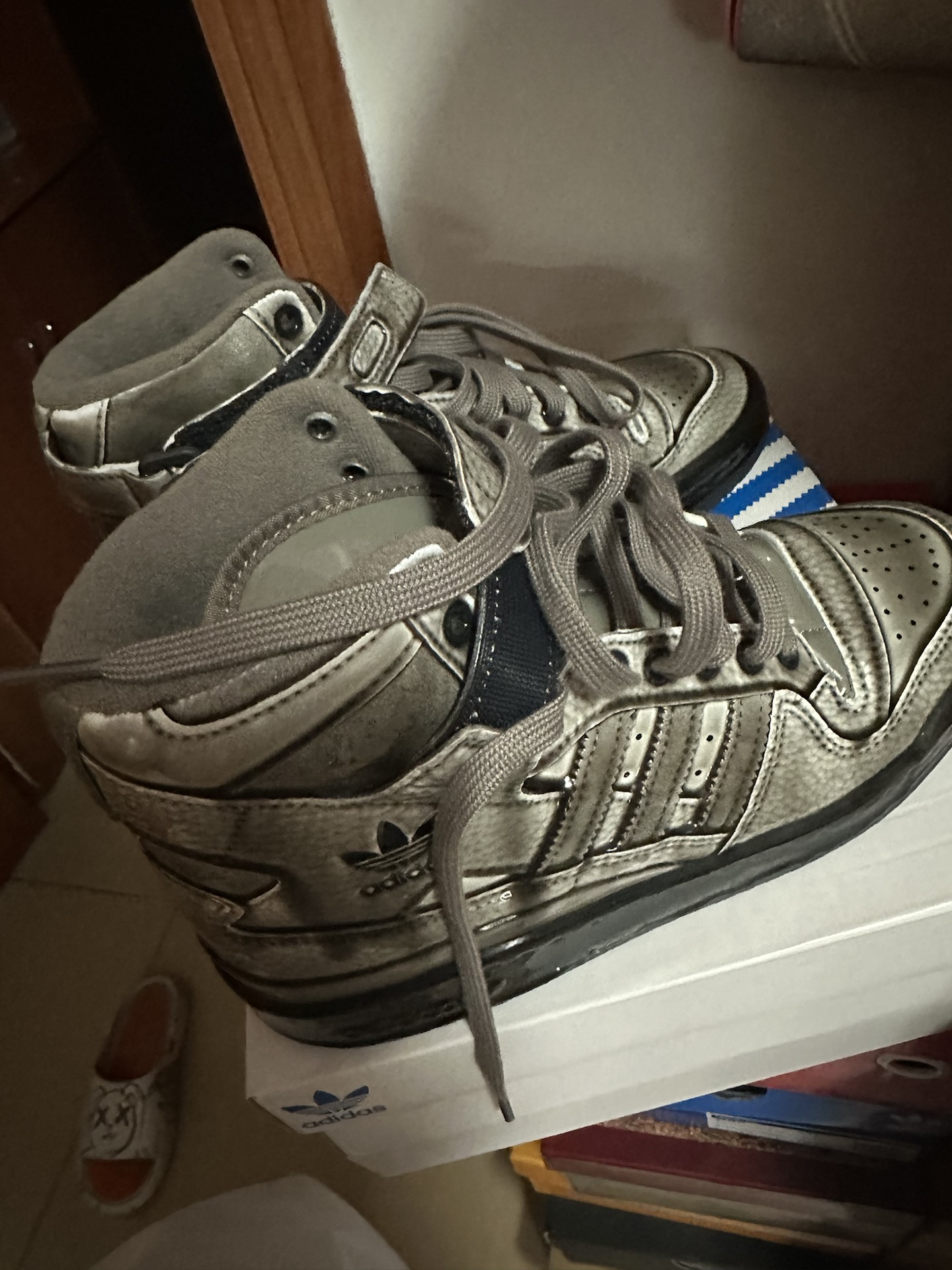 custom review-JEREMY SCOTT x Adidas Originals FORUM Высокие Кроссовки для скейтбординга Унисекс Темно-коричневый