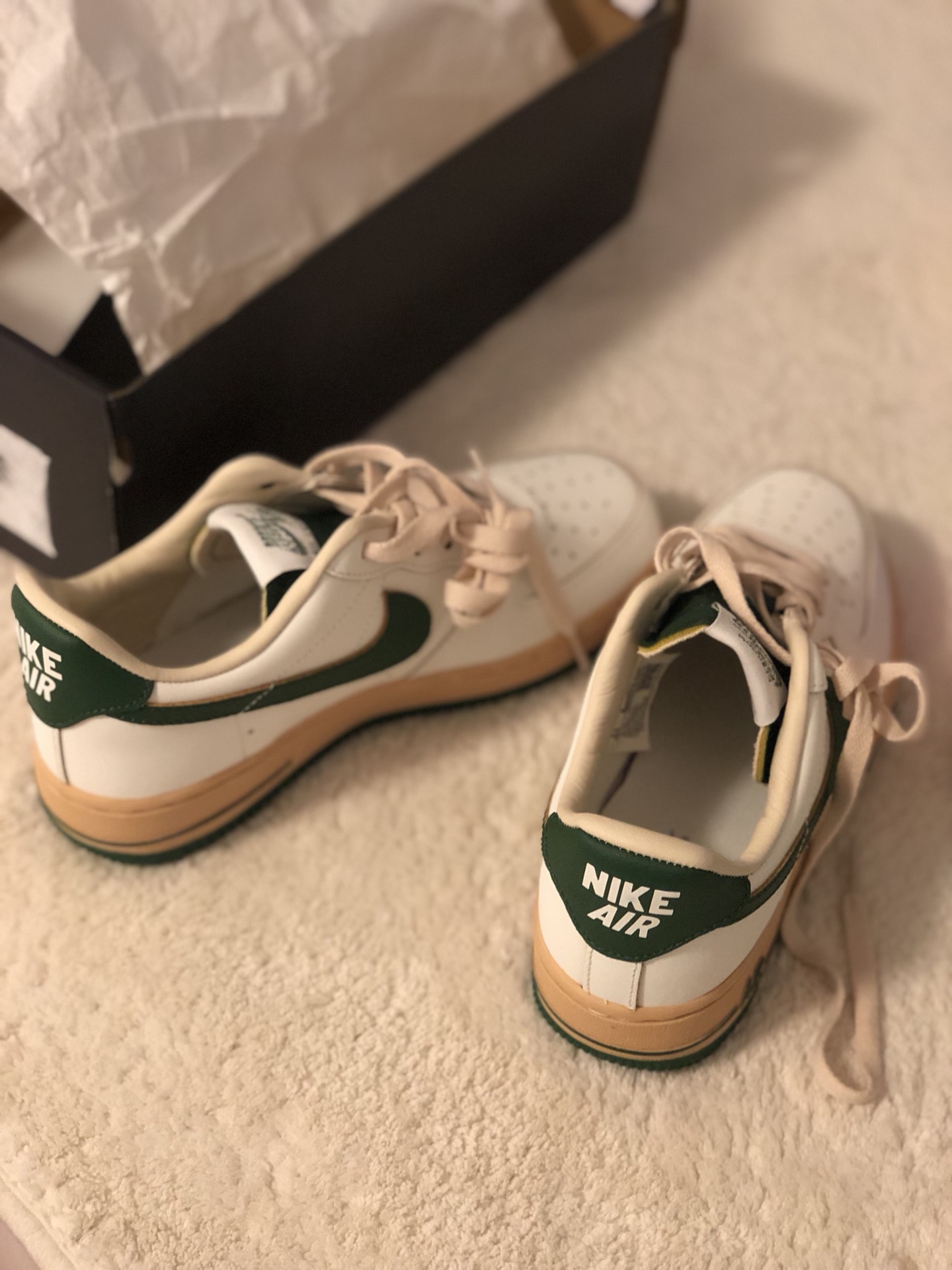 custom review-Nike Air FORCE 1 Low Топ Скейтборд Кроссовки Женские Белый Зеленый