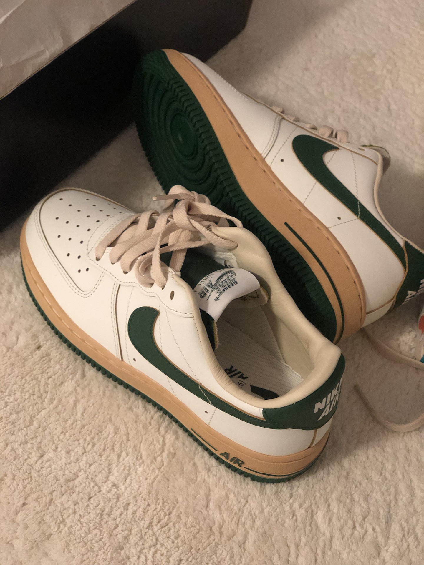 custom review-Nike Air FORCE 1 Low Топ Скейтборд Кроссовки Женские Белый Зеленый