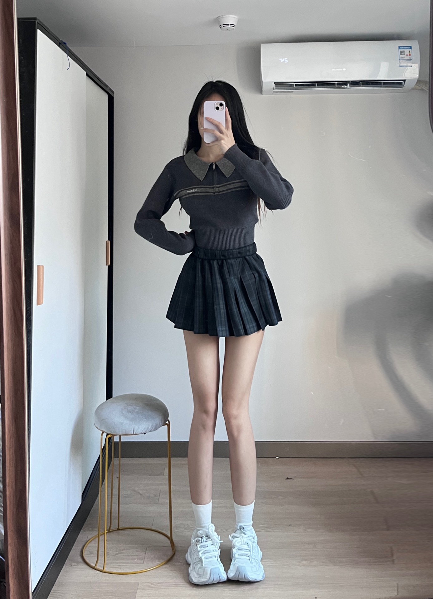 谁懂百褶裙配老爹鞋的含金量!