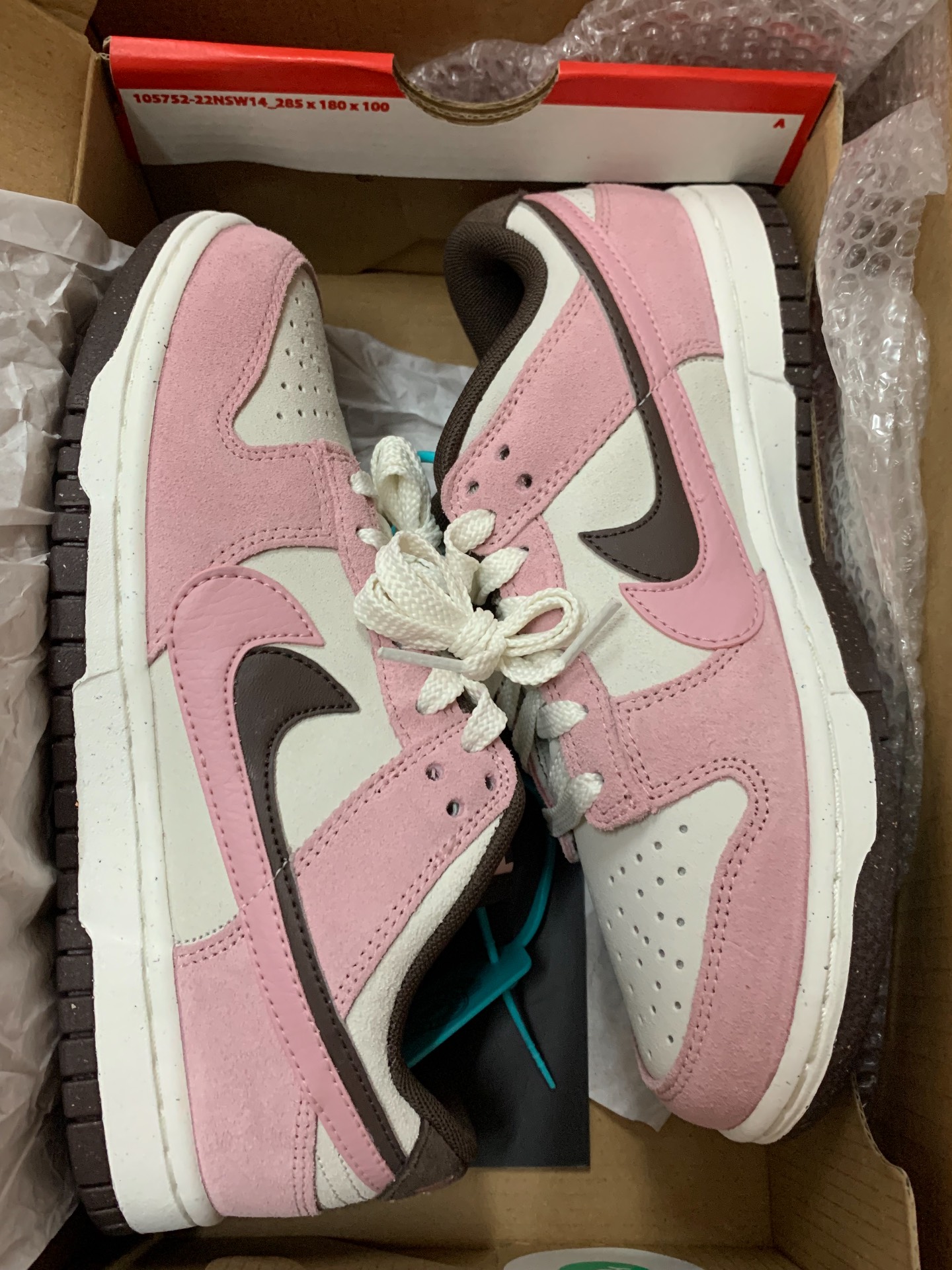 custom review-Nike Dunk Low 'Double Swoosh' Slip-on устойчивые к истиранию низ низкие скейтборд кроссовки женские розовые