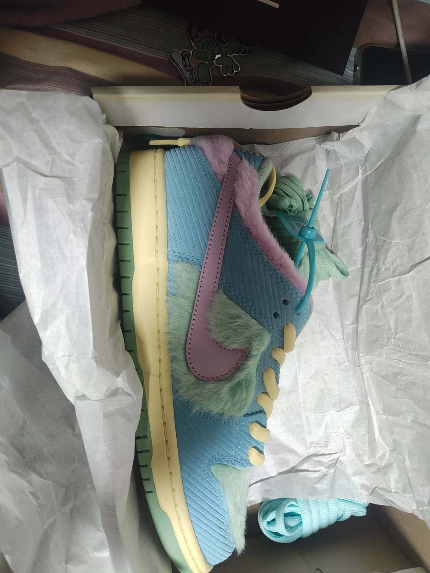 custom review-Verdy co-brand x Nike Dunk SB Low Топ Скейтборд Кроссовки Мужские Синий Зеленый Розовый