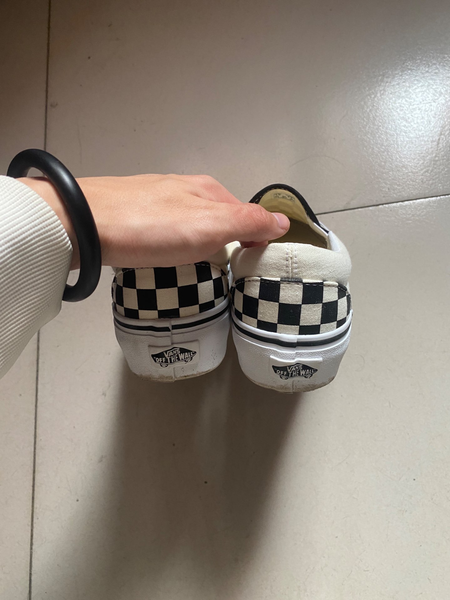 custom review-Vans Slip On Амортизация Износостойкие Низкие Кроссовки для скейтбординга Унисекс Черный Белый