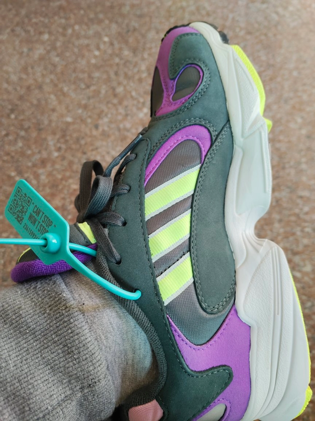 custom review-Adidas Originals YUNG 1 Legend Ivy Hi Res Yellow Non Slip Lightweight Low Top Footwear Unisex Gray