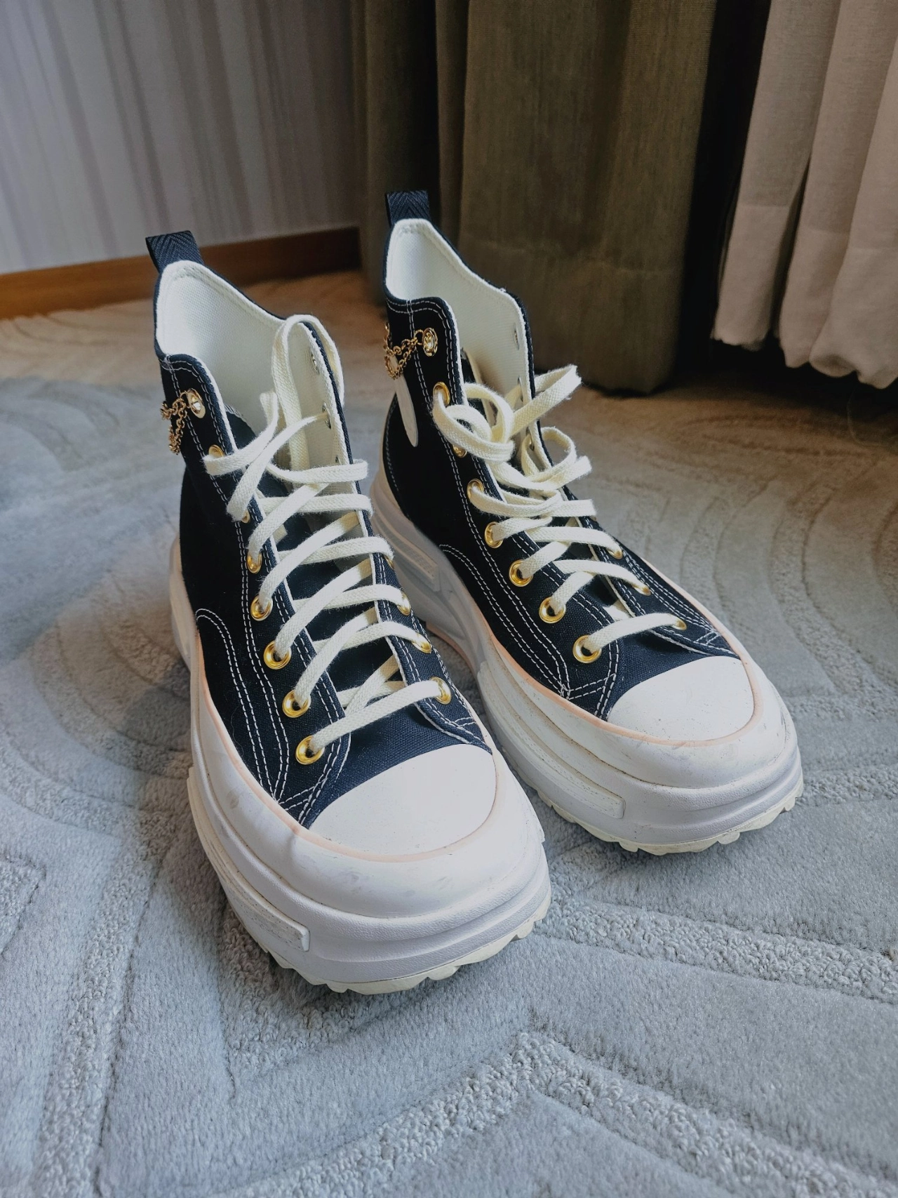 custom review-Конверс Run Star Legacy CX Износостойкий и Легкий Высокий Топ Кеды Унисекс Черный Бежевый Розовый