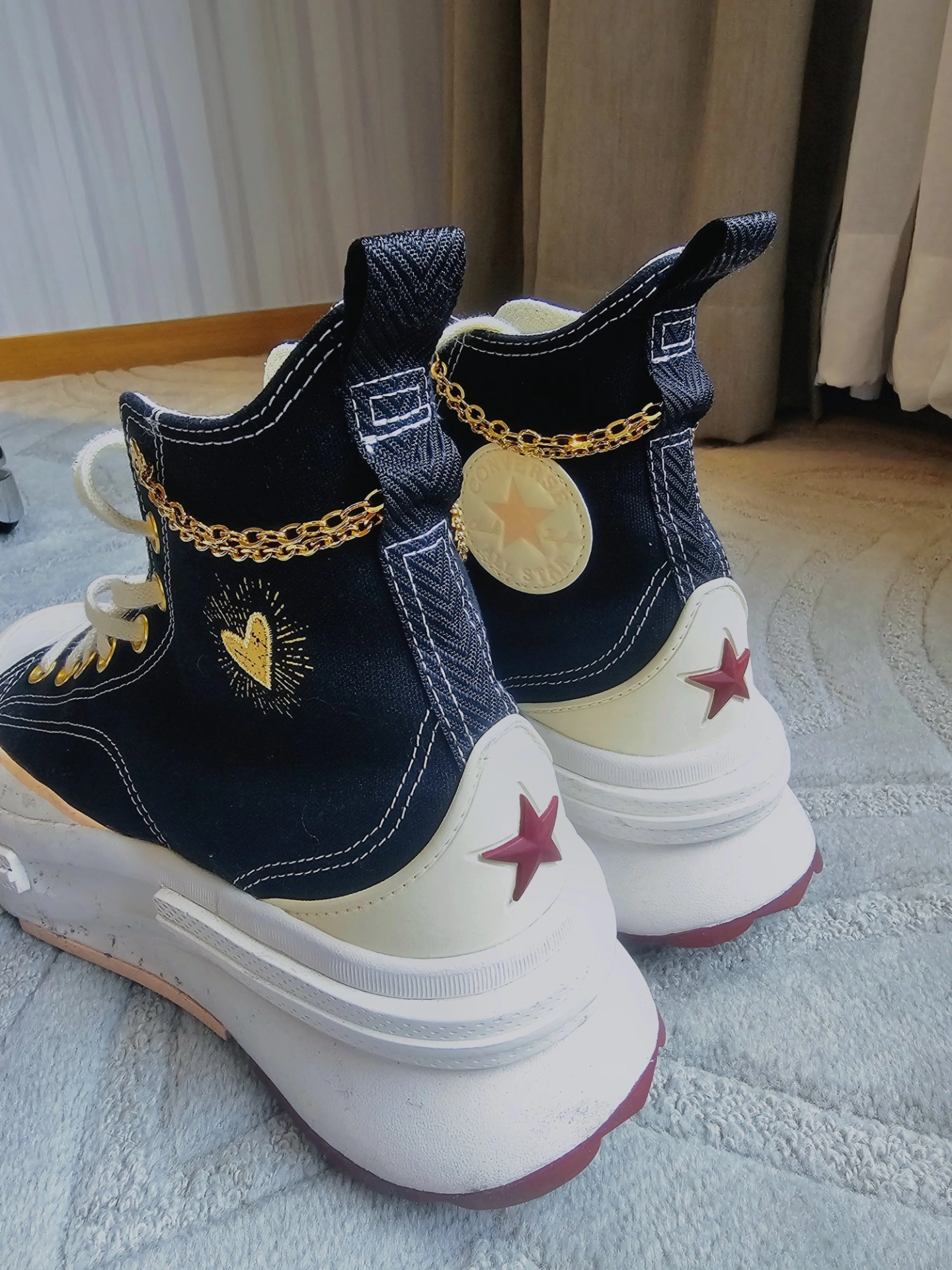 custom review-Конверс Run Star Legacy CX Износостойкий и Легкий Высокий Топ Кеды Унисекс Черный Бежевый Розовый