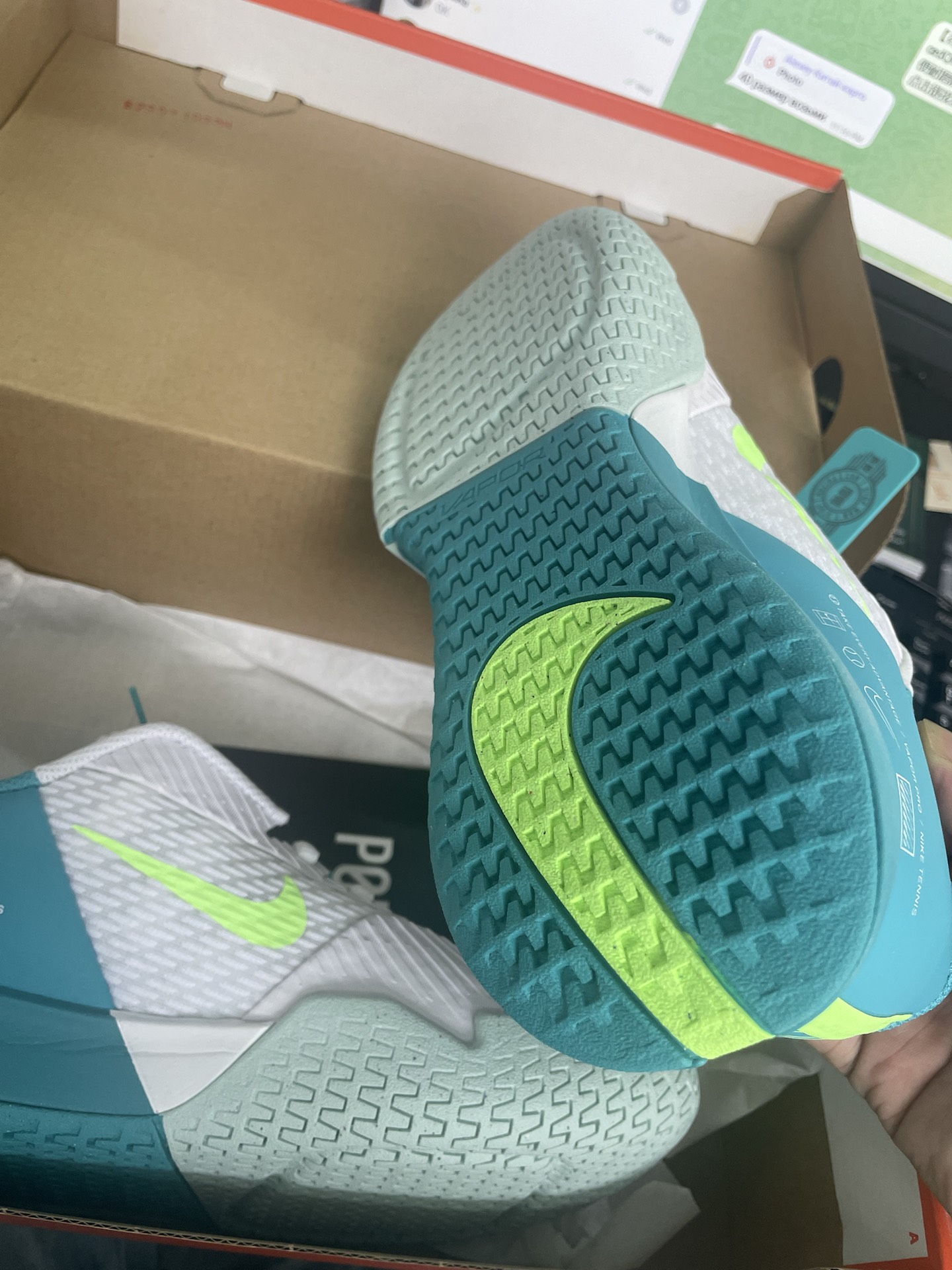 custom review-Nike Air Zoom Vapor Pro 2 Устойчивые к истиранию амортизаторы Низкий топ Кроссовки для тенниса Женские Белый Зеленый