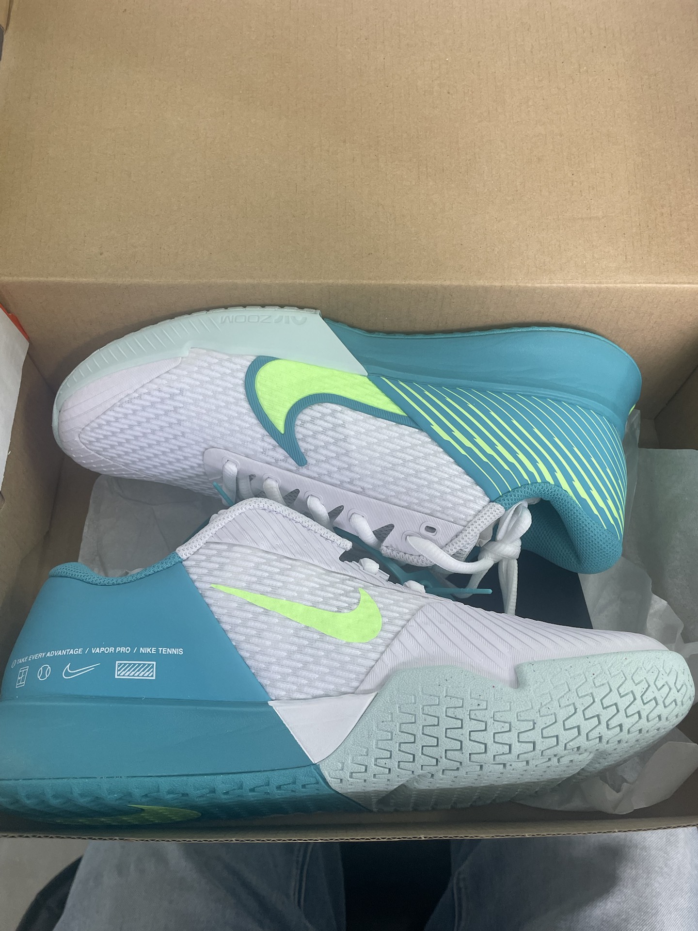 custom review-Nike Air Zoom Vapor Pro 2 Устойчивые к истиранию амортизаторы Низкий топ Кроссовки для тенниса Женские Белый Зеленый