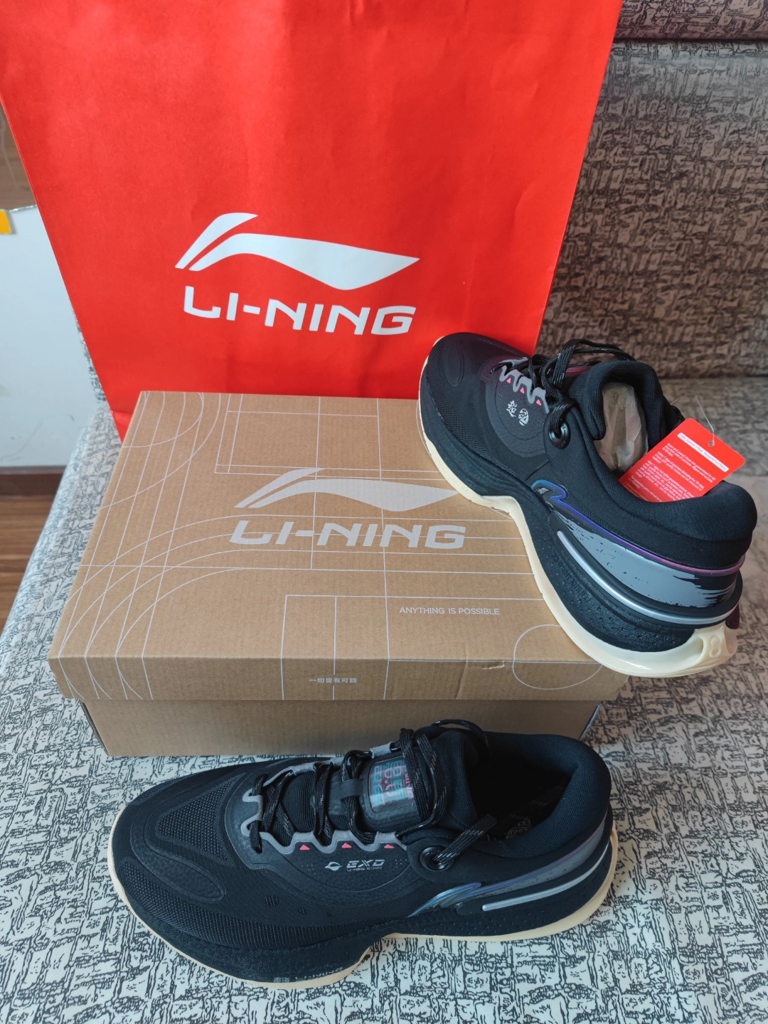 李宁新款/全掌42科技/黑 卡其神仙配色