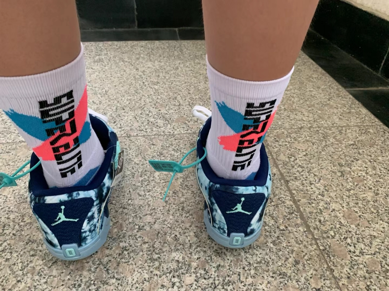 custom review-Джордан Tatum 2 PF Амортизация Износостойкие Низкие Баскетбольные Кроссовки Мужские Синие и Розовые