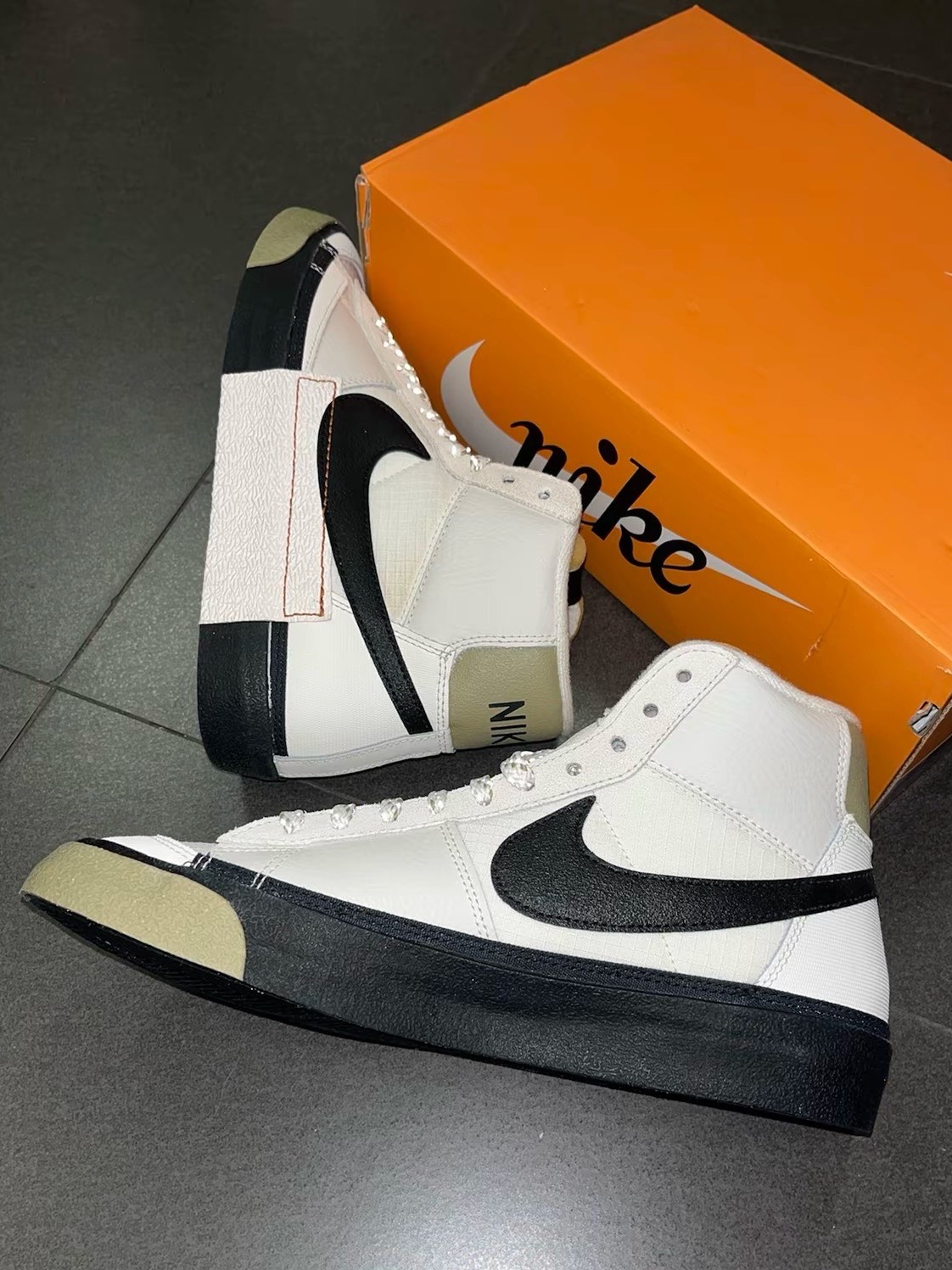 custom review-Nike Blazer Mid Топ Скейтборд Кроссовки Мужские Белый Черный