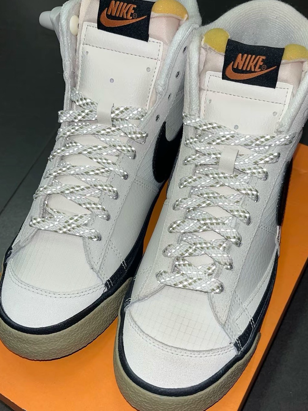 custom review-Nike Blazer Mid Топ Скейтборд Кроссовки Мужские Белый Черный