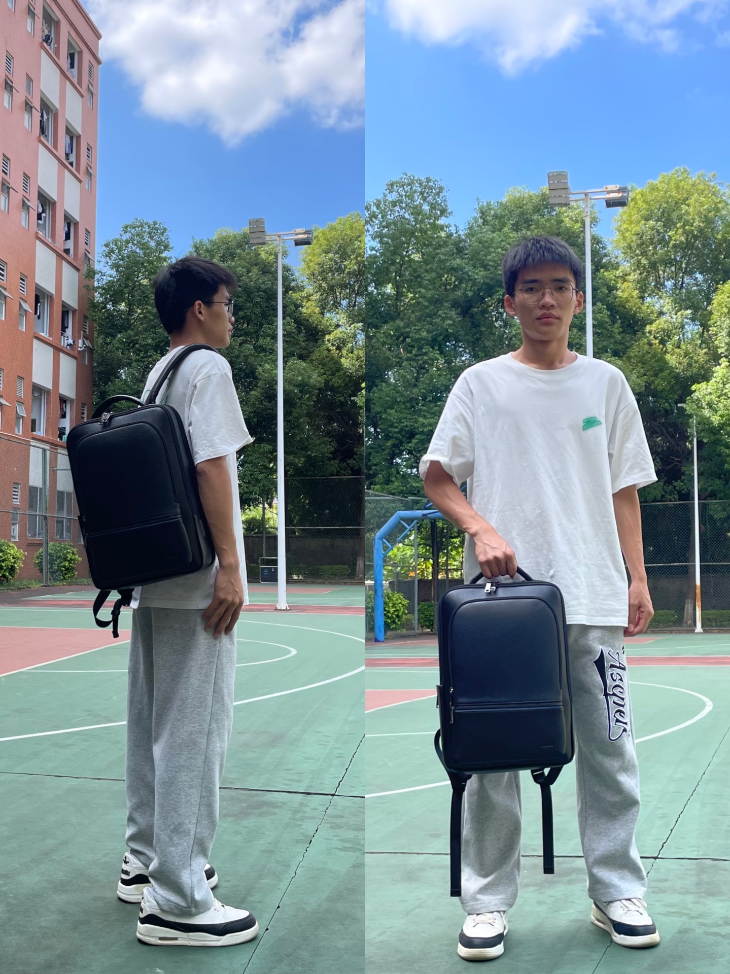 custom review-BOPAI Сумка для ноутбука из крупнозернистой текстуры коровьей кожи рюкзак большой мужской черный