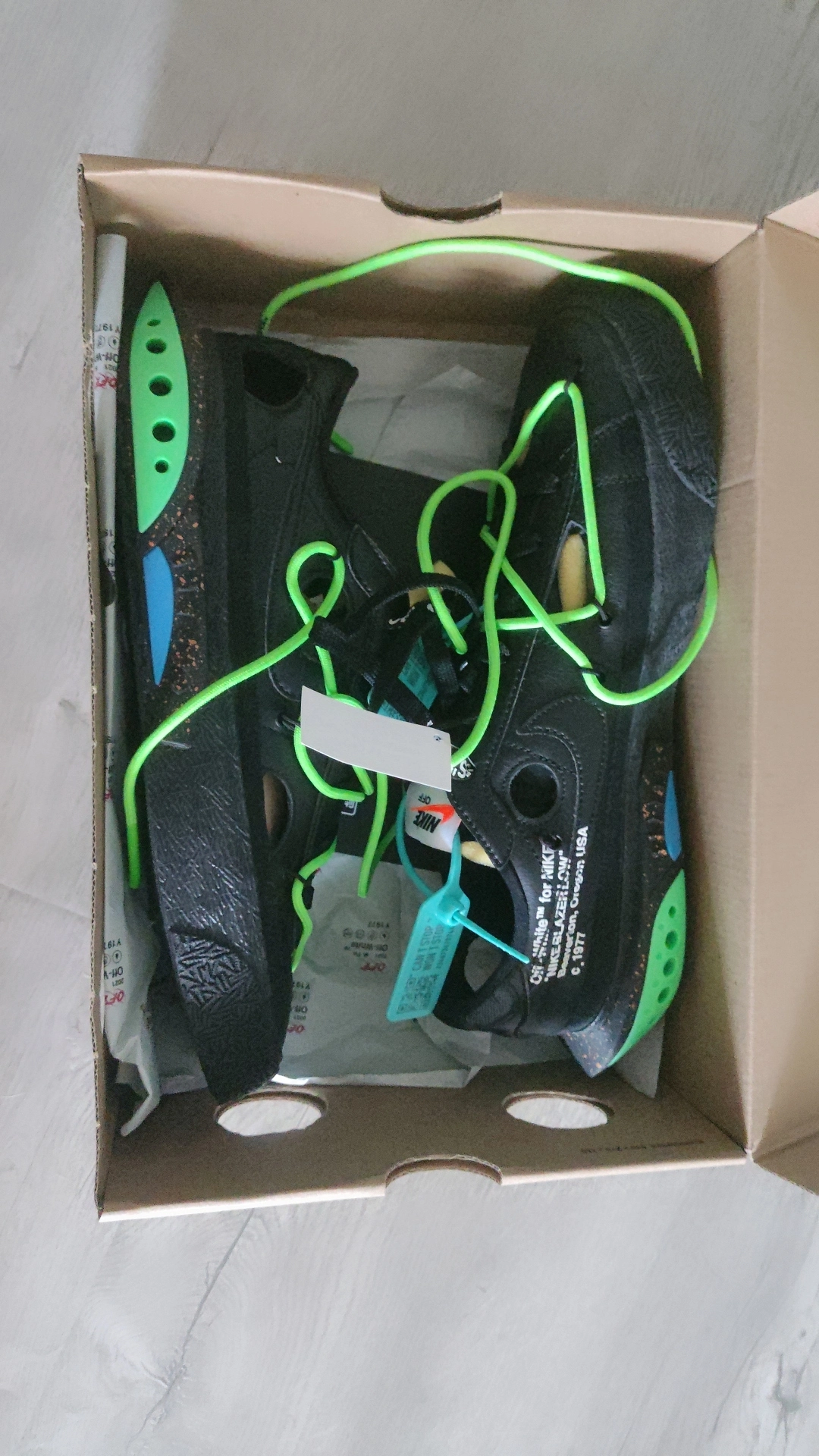 custom review-Off Белый x Nike Blazer 77 'Черный And Electro Зеленый' Низкие Скейтбординг Кроссовки Унисекс Черный Зеленый