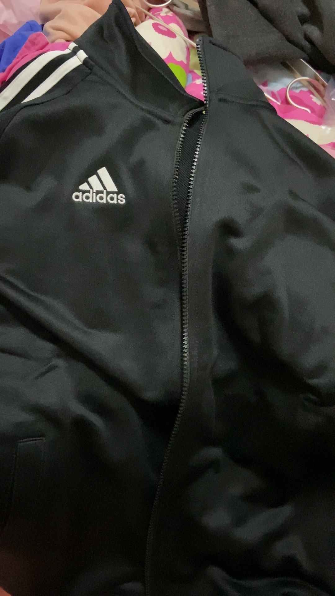 custom review-Adidas 3 Stripes Черный с белыми полосами Унисекс Куртка