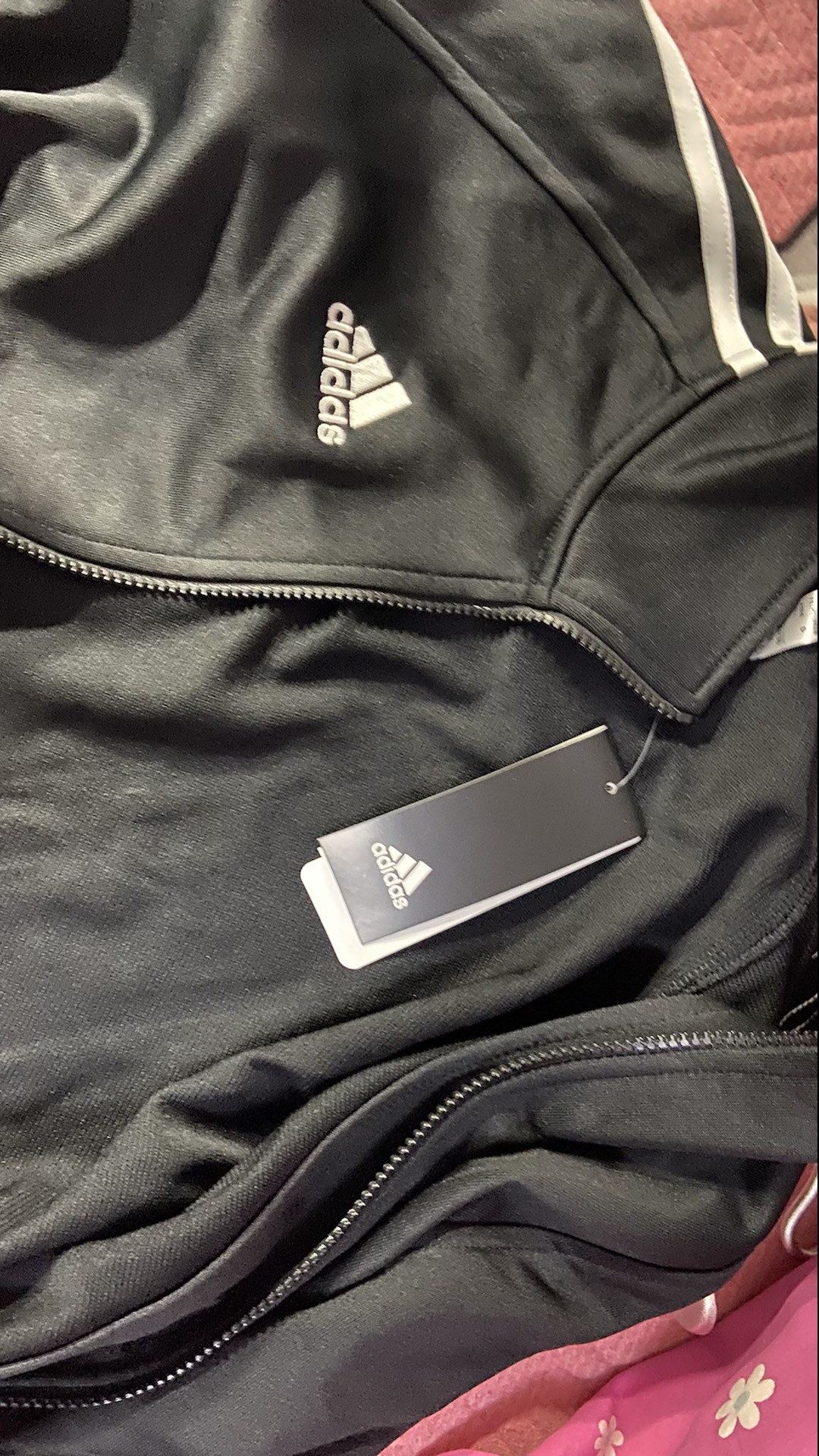 custom review-Adidas 3 Stripes Черный с белыми полосами Унисекс Куртка