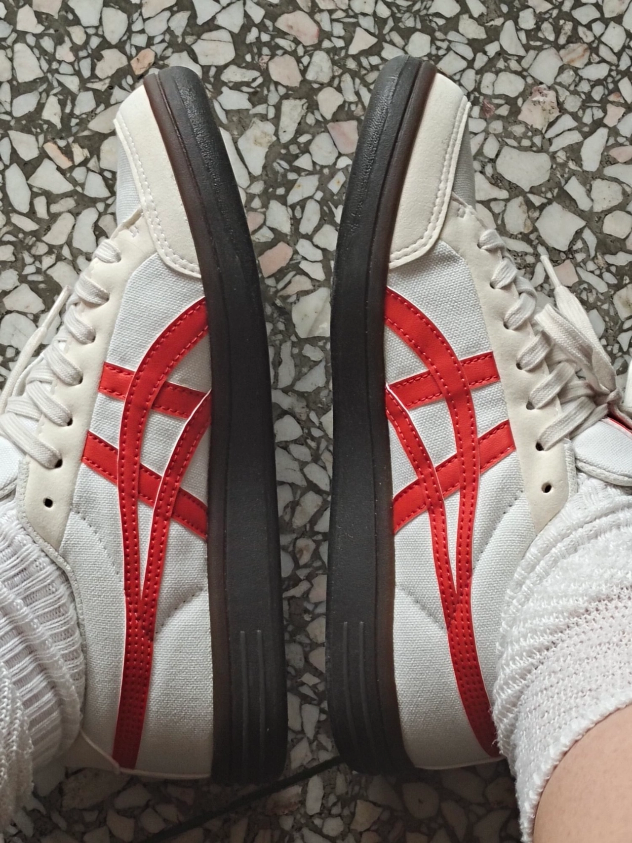 custom review-Onitsuka Tiger Advanti Low Топ Скейтборд Кроссовки Унисекс Бежевый Белый Красный