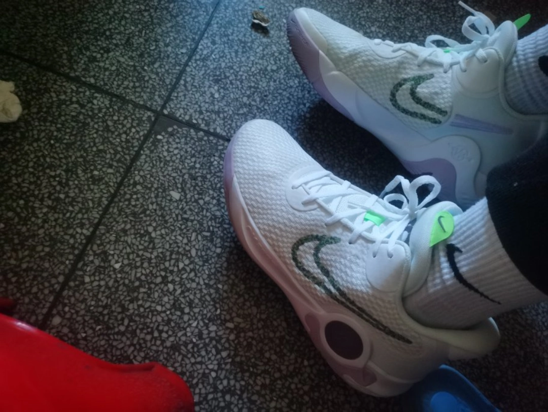 custom review-nike KD Trey 5 IX MID Топ Винтажные баскетбольные кроссовки Унисекс Белый фиолетовый Азиатская версия