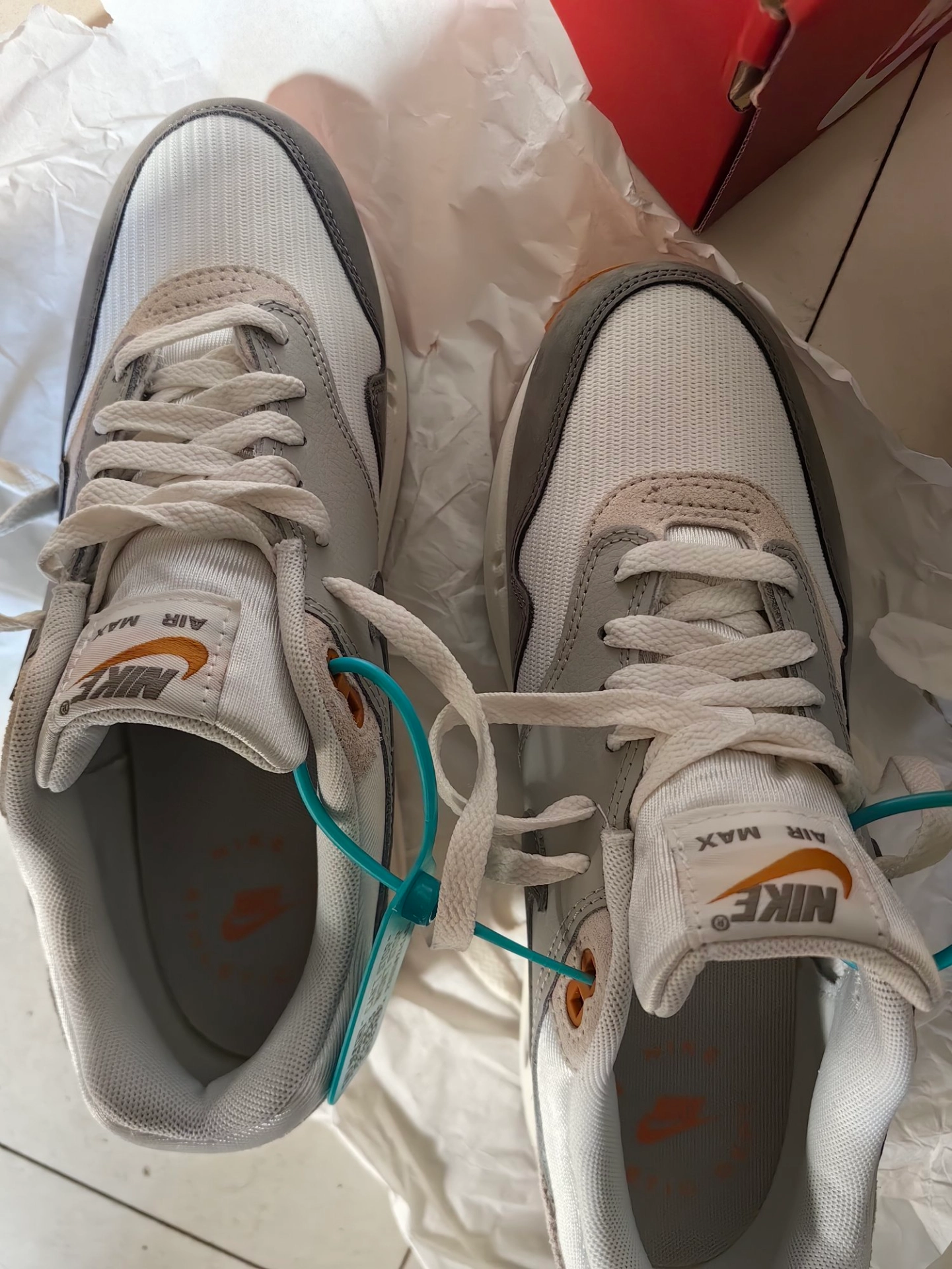 custom review-Nike Air Max 1 Устойчивый к истиранию Низкий Топ Casual Мужской Серый